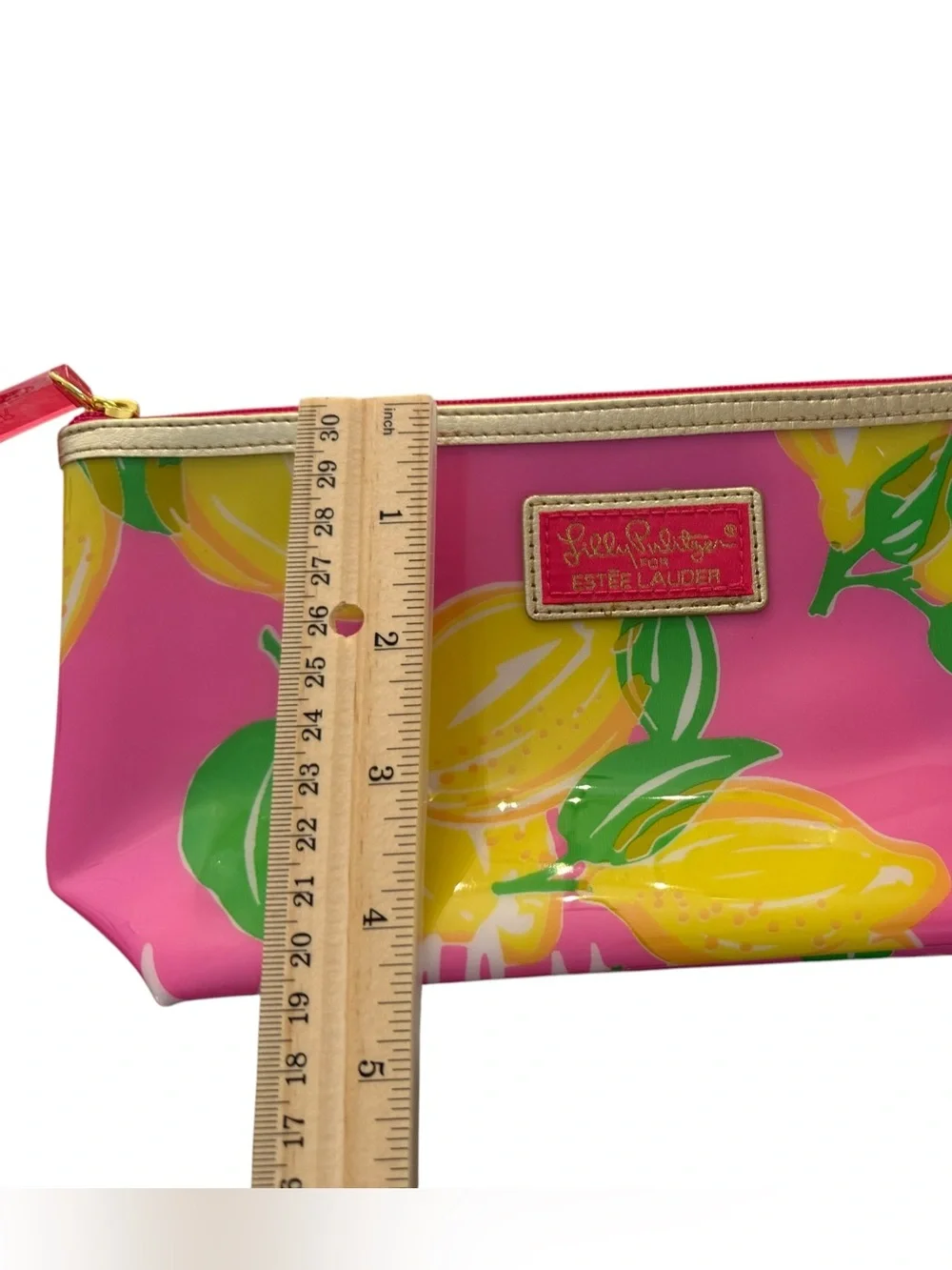 Lilly Pulitzer Pink & Yellow Lemon Print Cosmetic Makeup Bag Pouch